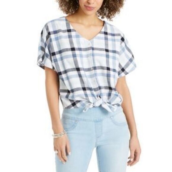 Style & Co Tops - Style & Co Tie-Front Top